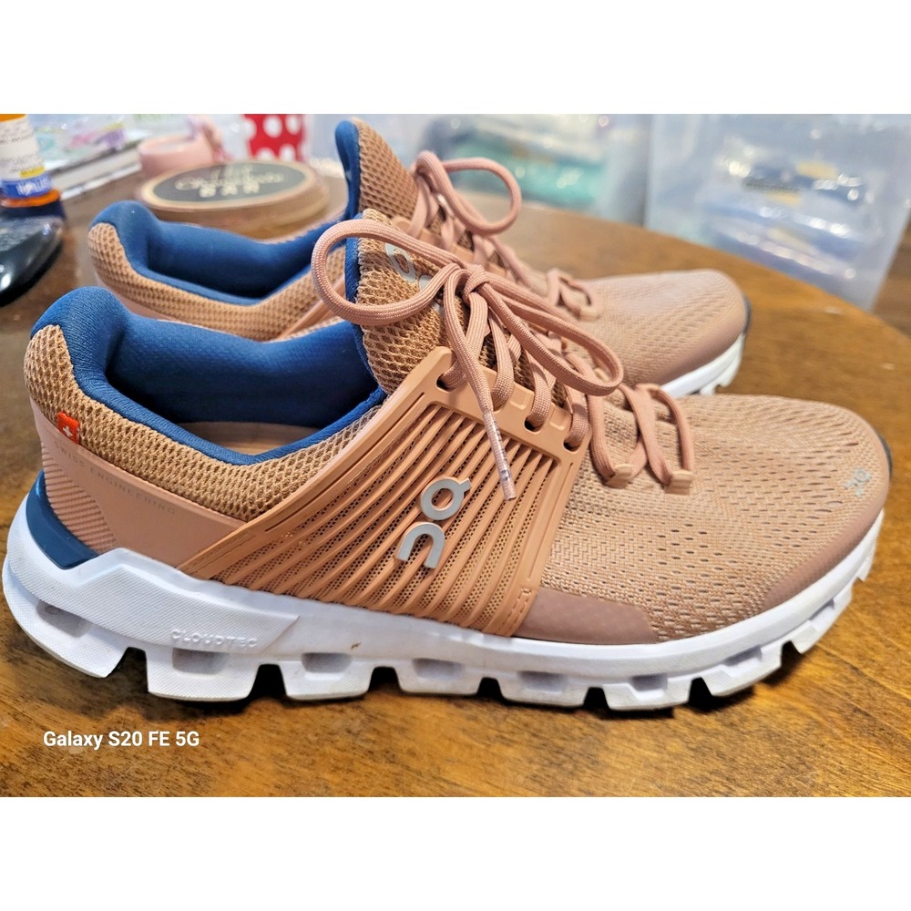 On Cloudswift Cloudtec Womens Blush/Denim SZ W7 Sneakers Running Shoes On Cloud